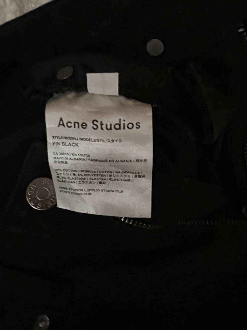 Acne Studios Women’s Pin Black Slim Jeans - Picture 5 of 8